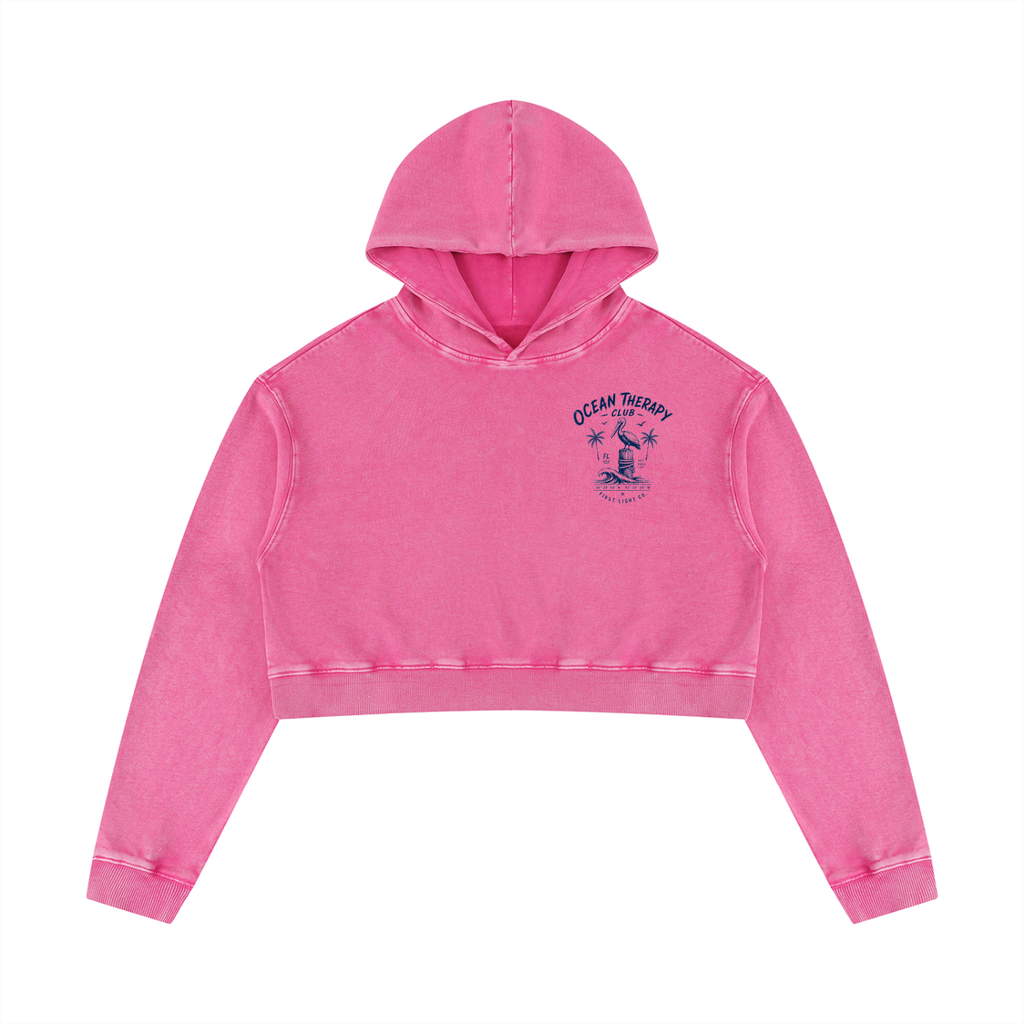 Ocean Therapy Women’s Mineral Washed Crop Hoodie