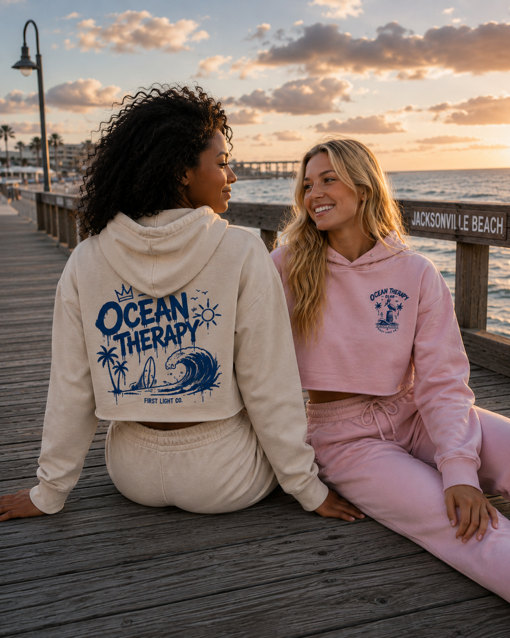Ocean Therapy Women’s Mineral Washed Crop Hoodie